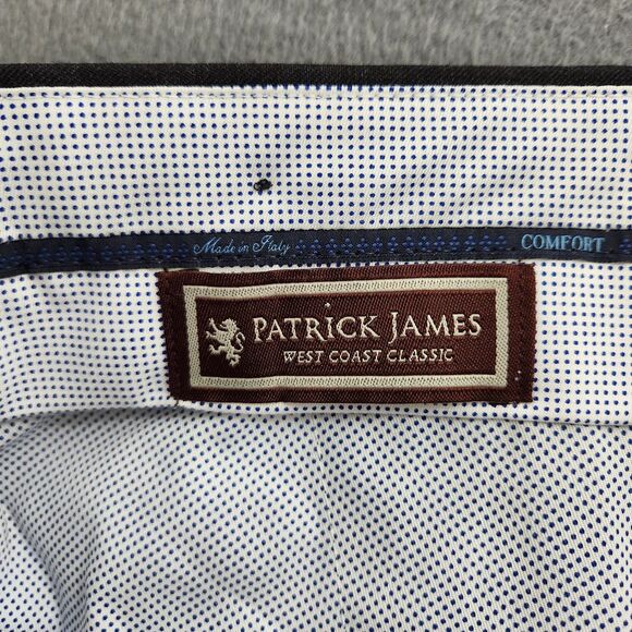 Patrick James Men 38 Black Wool Tollegno 1900 Super 100s Unhem Dress Pants NWT - Picture 10 of 14